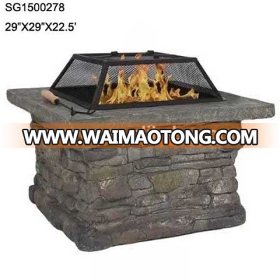 Faux slate stone finish garden treasures fire pit for sale